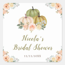 Sage Green und Peach Floral Pumpkins Brautparty