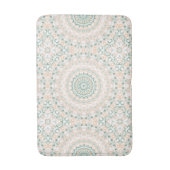 Sage Green und Peach Mandala Pattern Badematte (Vorderseite Vertikal)