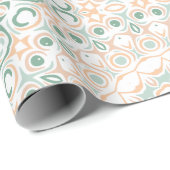 Sage Green und Peach Mandala Pattern Geschenkpapier (Rolleneckpunkt)