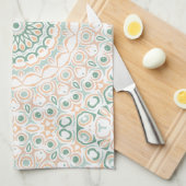 Sage Green und Peach Mandala Pattern Geschirrtuch (Viertel Falte)