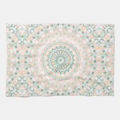 Sage Green und Peach Mandala Pattern Geschirrtuch (Horizontal)
