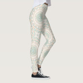 Sage Green und Peach Mandala Pattern Leggings (Rechts)