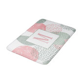 Sage Green und Pink Morandi Pflanze Custom Badematte (Schrägansicht)