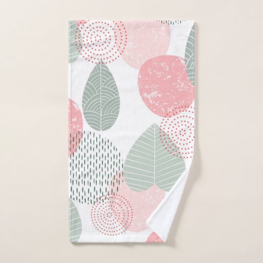 Sage Green und Pink Morandi Pflanze Custom Badhandtuch Set (Handtuch)