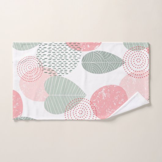 Sage Green und Pink Morandi Pflanze Custom Badhandtuch Set (Handtuch)