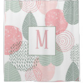 Sage Green und Pink Morandi Pflanze Custom Duschvorhang (Vorderseite)