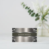 Sage Green und Steel Industrial Visitenkarte (Stehend Vorderseite)