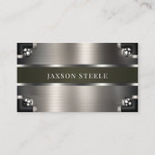 Sage Green und Steel Industrial Visitenkarte (Vorderseite)