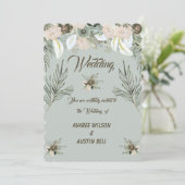 Sage Green und Vanilla Cream Wedding Einladung (Stehend Vorderseite)