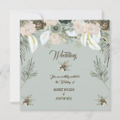 Sage Green und Vanilla Cream Wedding Einladung (Vorderseite)