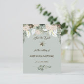 Sage Green und Vanilla Cream Wedding Einladung (Stehend Vorderseite)