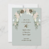 Sage Green und Vanilla Cream Wedding Einladung (Rückseite)