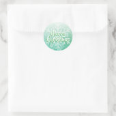 Sage Green und White Christmas Snowflakes Runder Aufkleber (Tasche)
