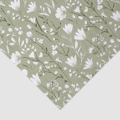 Sage Green und White Floral Bridday Seidenpapier (Ausschnitt)