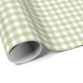 Sage Green und White Gingham Geschenkpapier (Rolleneckpunkt)