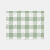 Sage Green und White Gingham Kariert Fleecedecke (Vorderseite (Horizontal))