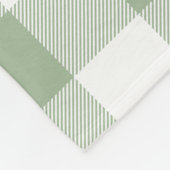 Sage Green und White Gingham Kariert Fleecedecke (Ecke)