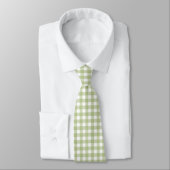 Sage Green und White Gingham Krawatte (Gebunden)
