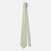 Sage Green und White Gingham Krawatte (Vorderseite)