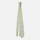 Sage Green und White Gingham Krawatte (Rückseite)