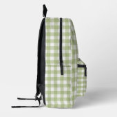 Sage Green und White Gingham Print Bedruckter Rucksack (Links)