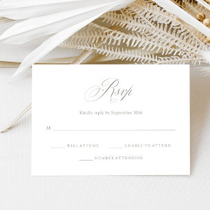 Sage Green und White   Italienische Hochzeit RSVP Karte
