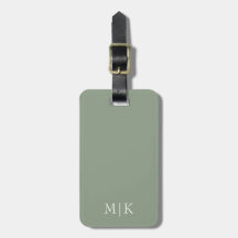 Sage Green und White | Modernes Monogramm