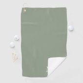 Sage Green und White | Modernes Monogramm Golfhandtuch (Insitu)