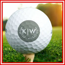 Sage Green und White | Monogram für moderne Initia Golfball