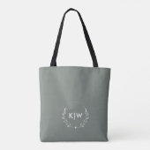 Sage Green und White | Monogram für moderne Initia Tasche (Rückseite)