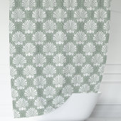 Sage Green und White Seashell Coastal Duschvorhang