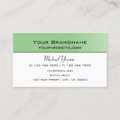 Sage Green und White Simple Modern Beruflich Visitenkarte (Rückseite)