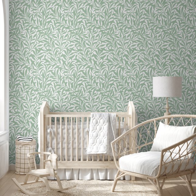 Sage Green und White Willow Bough Tapete (Kinder)