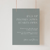Sage Green Unplugding Wedding Zeremony Sign Poster