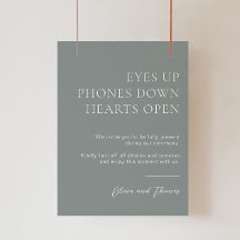 Sage Green Unplugding Wedding Zeremony Sign