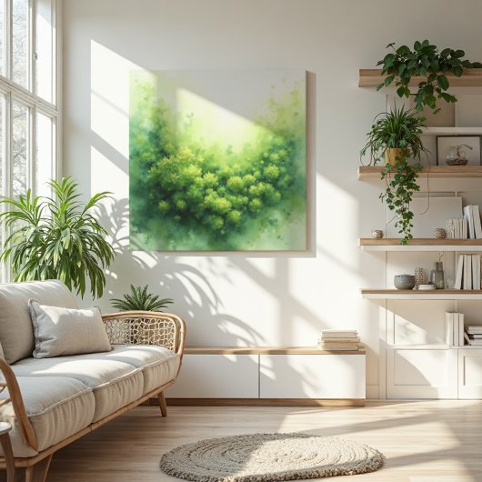 Sage Green Veil Moss Abstrakt - Bio modern Leinwanddruck