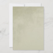 Sage Green Velvet Textur Minimalistische Hochzeit Einladung (Rückseite)