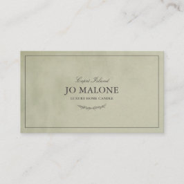 Sage Green Velvet Texture Elegante Company Visitenkarte