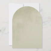 Sage Green Velvet Texture Minimalistisch Arch Wedd Einladung (Rückseite)