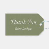 Sage Green Vielen Dank Business Simple Geschenkanhänger (Vorderseite (Horizontal))
