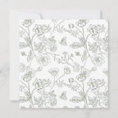 Sage Green Viktorianisch Elegant Floral Baby Dusch Einladung (Rückseite)