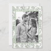 Sage Green Viktorianisch Floral Foto Französisch H Save The Date (Rückseite)