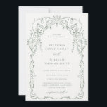 Sage Green Viktorianisch Frame Wedding Einladung<br><div class="desc">Eleganter Viktorianischer Inspirierter Rahmen,  Hochzeitseinladung. Template Features,  trendy Weise Typografie mit Details Vorlage auf der Rückseite.</div>