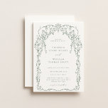 Sage Green Viktorianisch Frame Wedding Einladung<br><div class="desc">Eleganter Viktorianischer Inspirierter Rahmen,  Hochzeitseinladung. Template Features,  trendy Weise Typografie mit Details Vorlage auf der Rückseite.</div>