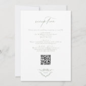Sage Green Viktorianisch QR Code in einer Hochzeit Einladung (Rückseite)