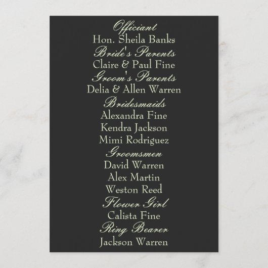 Sage Green Viktorianisch Wedding Program Programm (Rückseite)