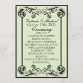 Sage Green Viktorianisch Wedding Program Programm (Vorderseite)