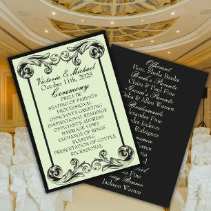 Sage Green Viktorianisch Wedding Program Programm