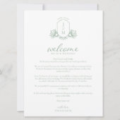 Sage Green Viktorianisches Wappen Willkommen/Reise Einladung (Vorderseite)