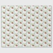 Sage Green Vintag Black Santa Wink Weihnachtsgesch Geschenkpapier (Flach)